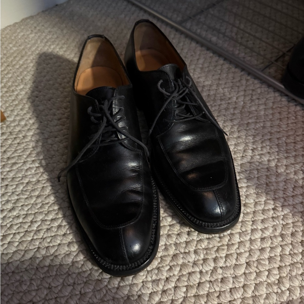 Salvatore Ferragamo Black Leather Oxfords